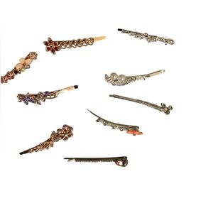 Chic Hair Clip Collection - Pink, Silver, and Orange